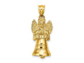 FJC Finejewelers 14 kt Yellow Gold 3-D with Moveable Angel Charm 28 x 11 mm