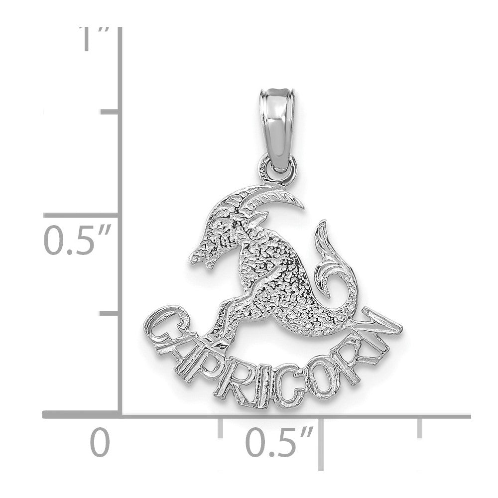 FJC Finejewelers 14 kt White Gold WG CAPRICORN Zodiac Charm 17 x 16 mm