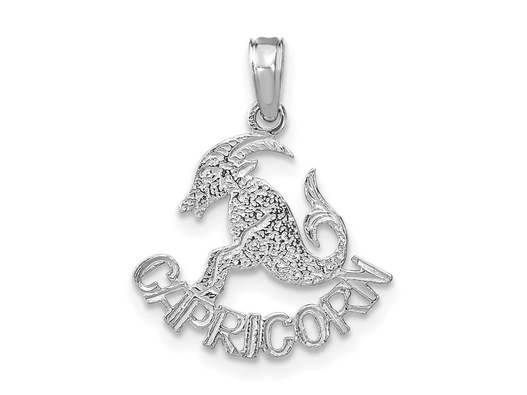 FJC Finejewelers 14 kt White Gold WG CAPRICORN Zodiac Charm 17 x 16 mm