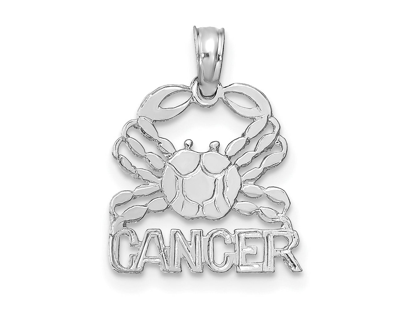 FJC Finejewelers 14 kt White Gold WG CANCER Zodiac Charm 17 x 13 mm