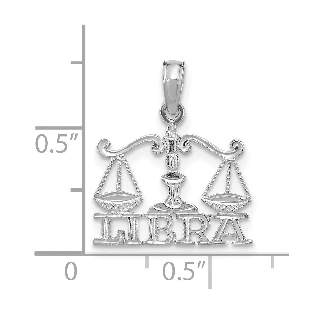 FJC Finejewelers 14 kt White Gold WG LIBRA Zodiac Charm 18 x 15 mm