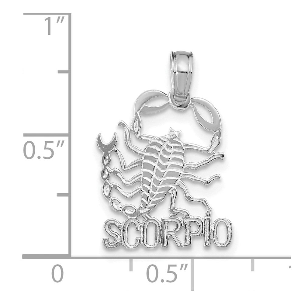 FJC Finejewelers 14 kt White Gold WG SCORPIO Zodiac Charm 19 x 12 mm