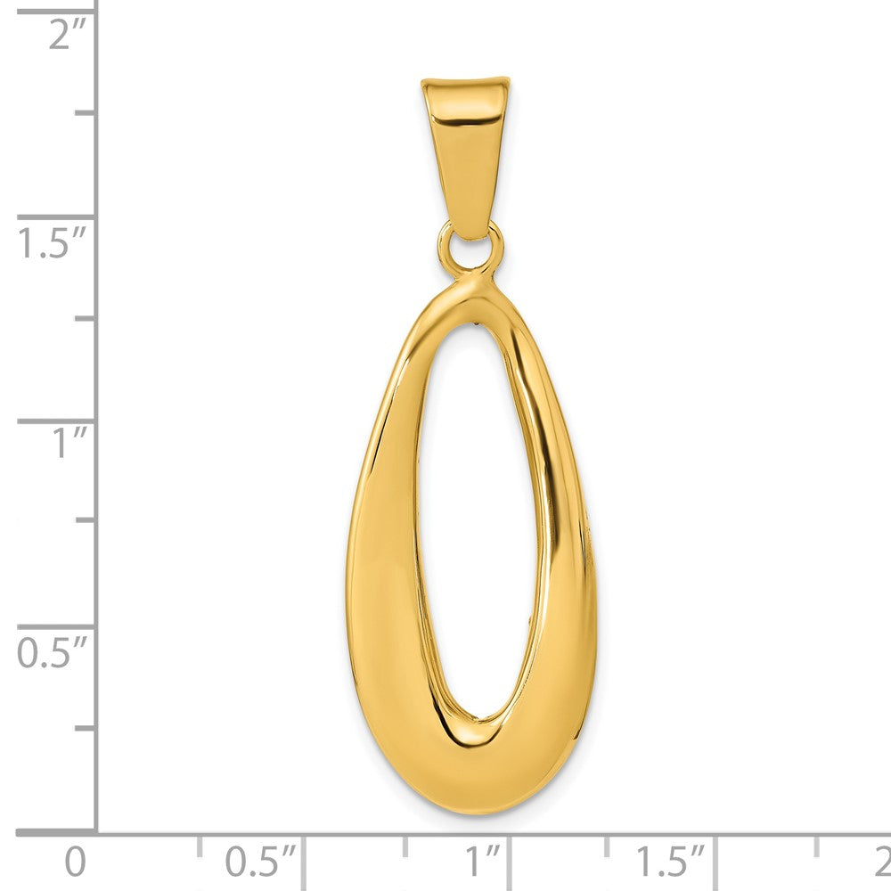FJC Finejewelers 14 kt Yellow Gold Fancy Polished Hollow Oval Charm 33 x 15 mm