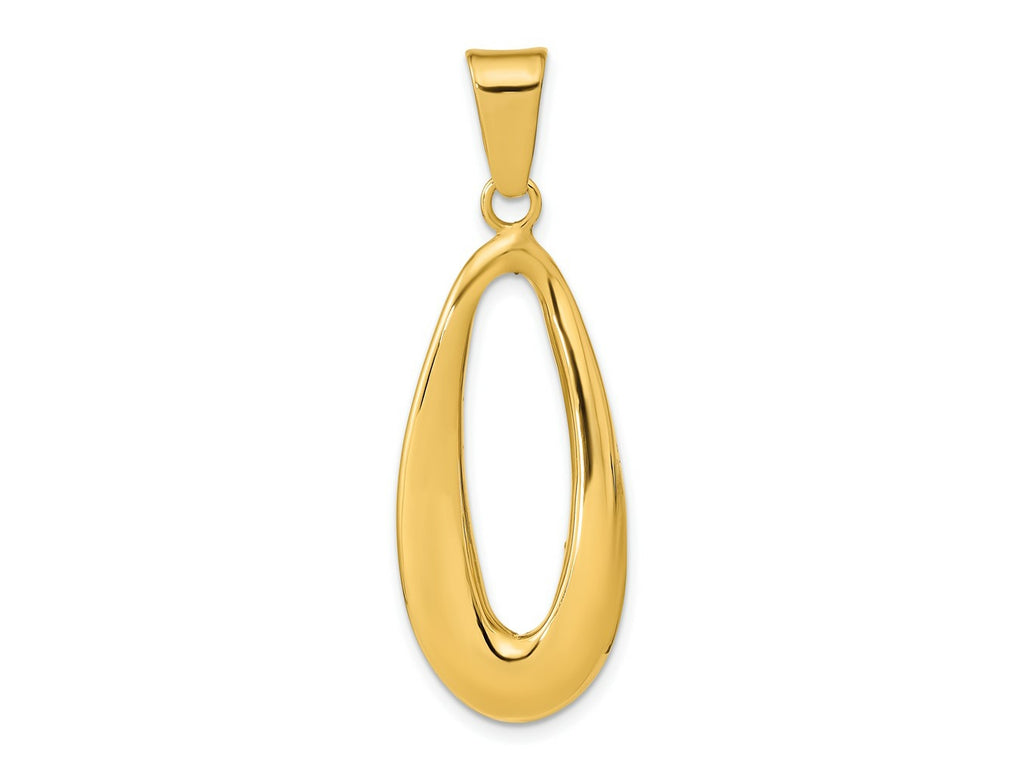 FJC Finejewelers 14 kt Yellow Gold Fancy Polished Hollow Oval Charm 33 x 15 mm
