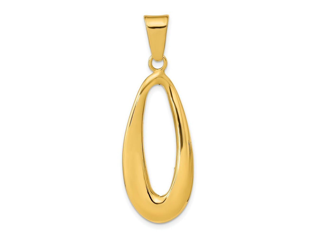 FJC Finejewelers 14 kt Yellow Gold Fancy Polished Hollow Oval Charm 33 x 15 mm