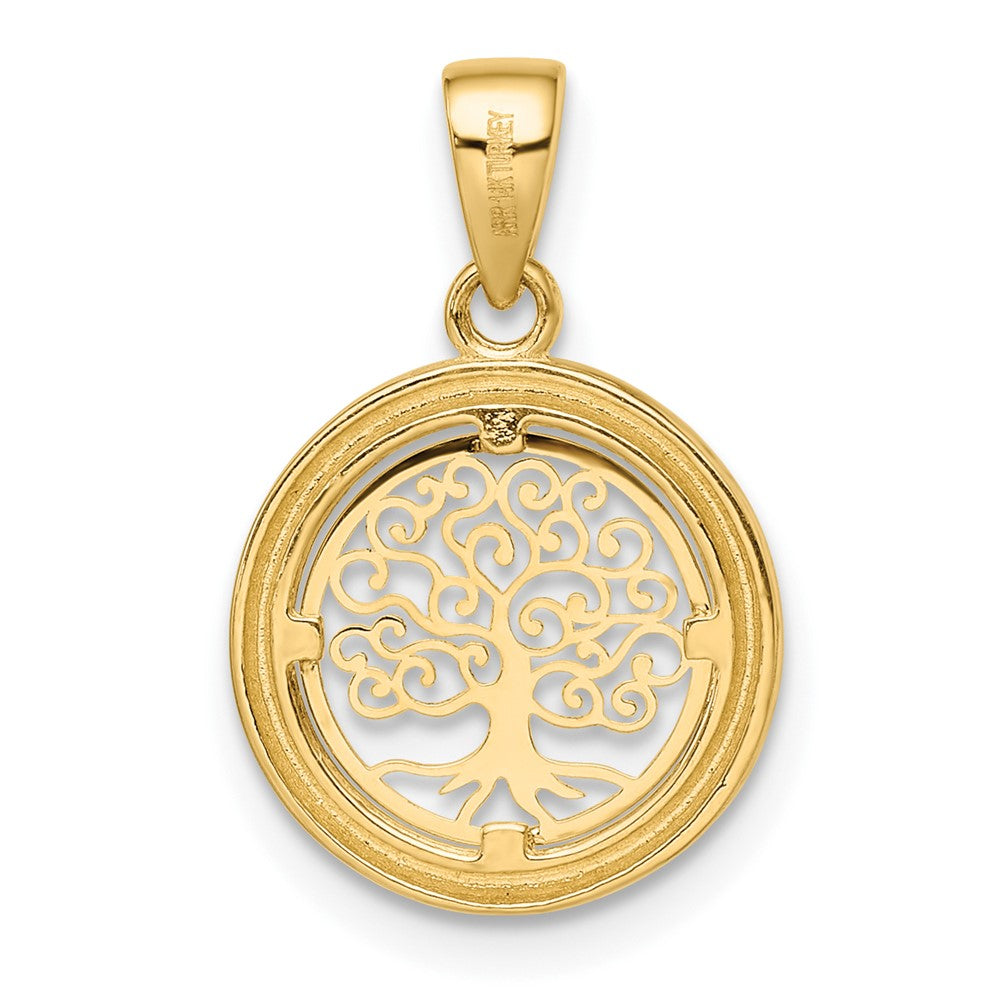 FJC Finejewelers 14 kt Yellow Gold Polished Tree of Life Circle Charm 14 x 14 mm