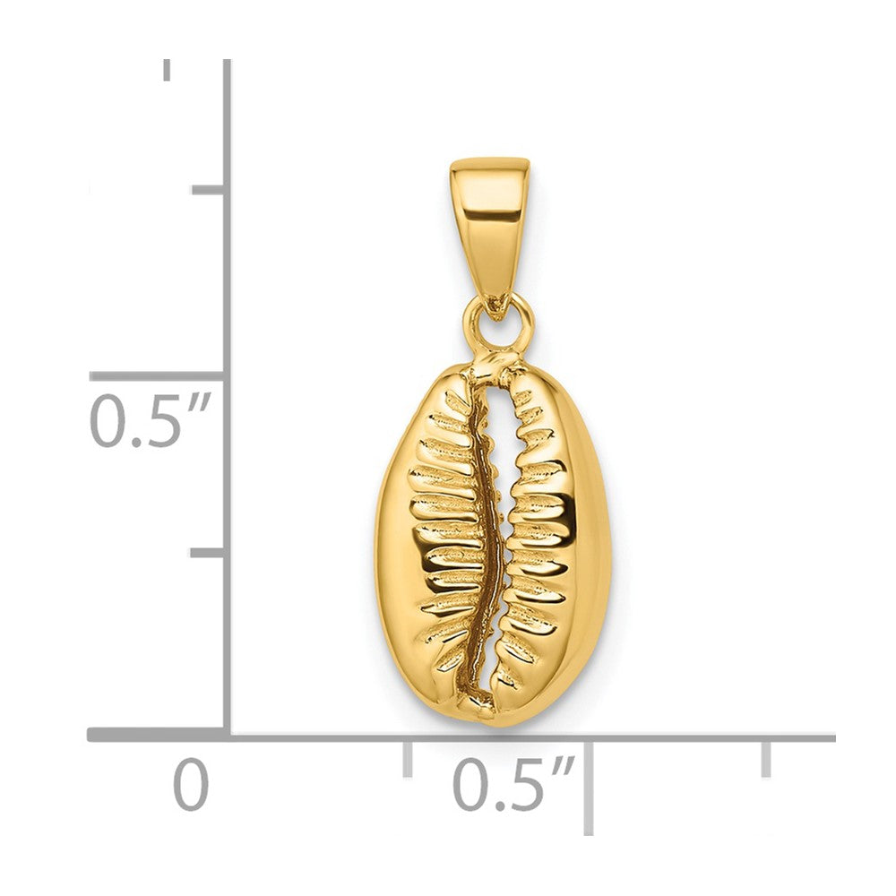 FJC Finejewelers 14 kt Yellow Gold Polished 3D Crowrie Shell Charm 20 x 9 mm