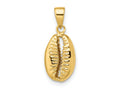 FJC Finejewelers 14 kt Yellow Gold Polished 3D Crowrie Shell Charm 20 x 9 mm