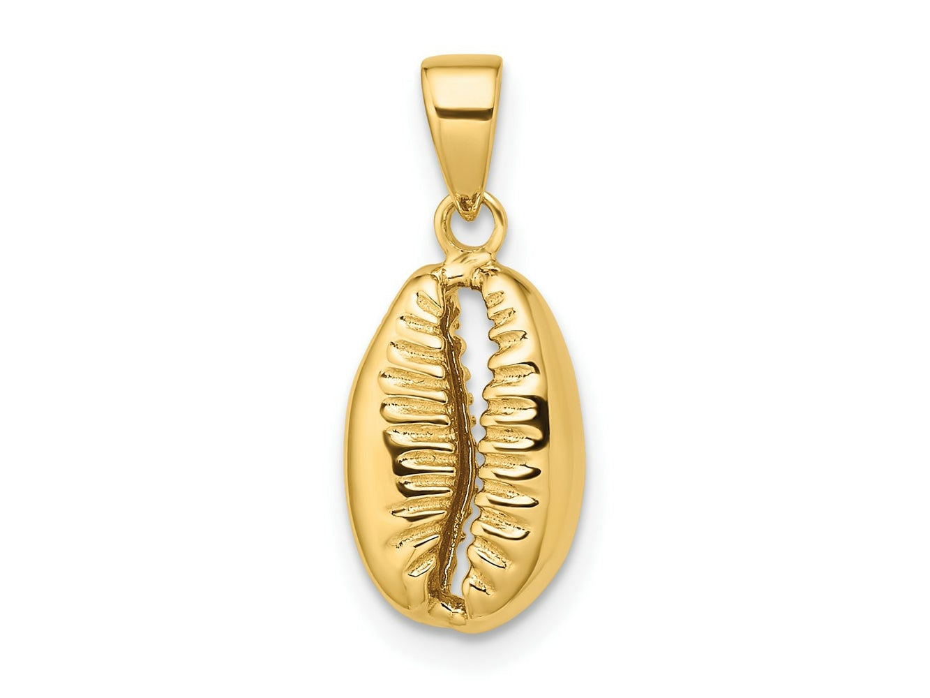 FJC Finejewelers 14 kt Yellow Gold Polished 3D Crowrie Shell Charm 20 x 9 mm