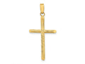 FJC Finejewelers 14 kt Yellow Gold Polished and Textured Fancy Cross Charm 38 x 18 mm