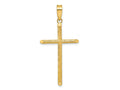 FJC Finejewelers 14 kt Yellow Gold Polished and Textured Fancy Cross Charm 45 x 22 mm