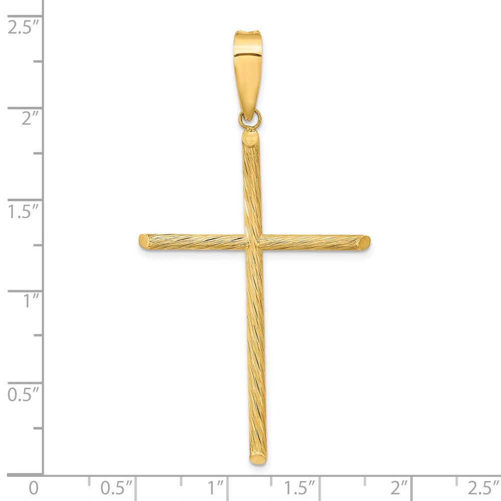 FJC Finejewelers 14 kt Yellow Gold Polished and Textured Fancy Cross Charm 59 x 31 mm