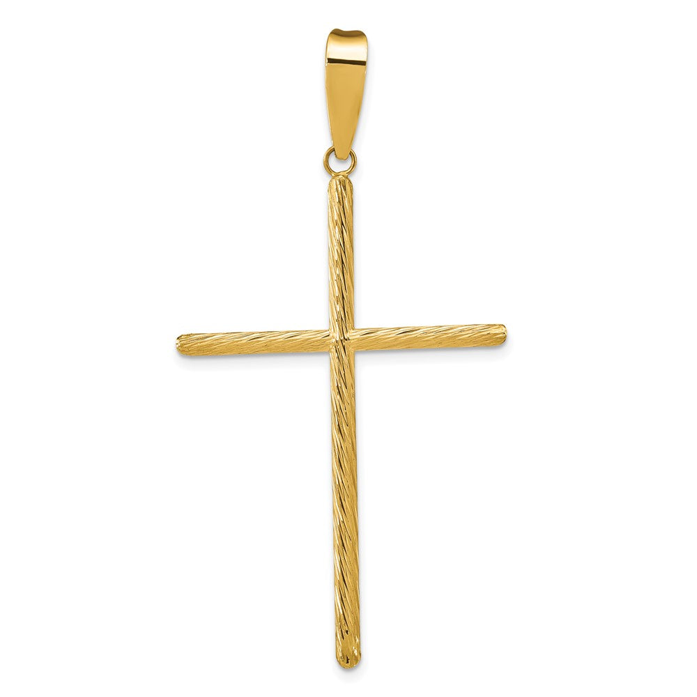 FJC Finejewelers 14 kt Yellow Gold Polished and Textured Fancy Cross Charm 59 x 31 mm