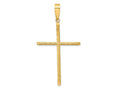 FJC Finejewelers 14 kt Yellow Gold Polished and Textured Fancy Cross Charm 59 x 31 mm