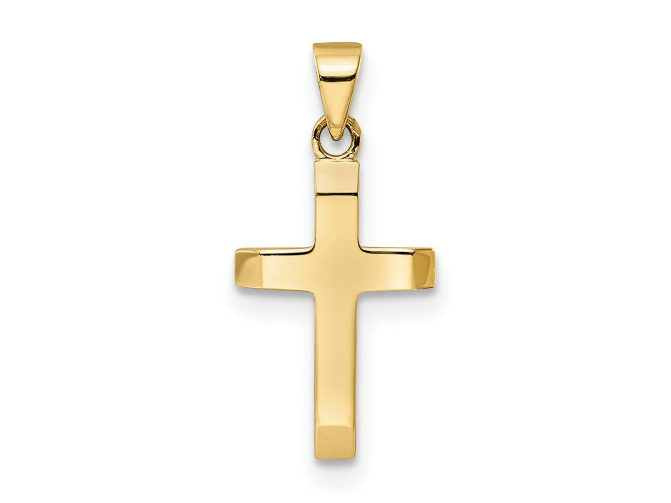 FJC Finejewelers 14 kt Yellow Gold Polished Tapered Ends Hollow Cross Charm 19 x 9 mm