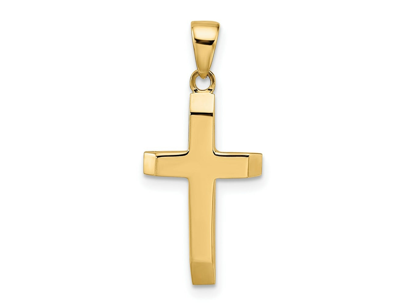 FJC Finejewelers 14 kt Yellow Gold Polished Tapered Ends Hollow Cross Charm 26 x 12 mm