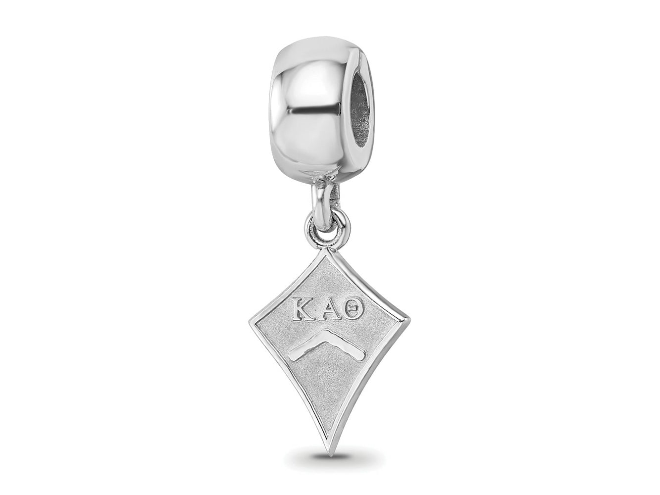 LogoArt 925 Sterling Silver Rhodium Plated Kappa Alpha Theta Kite Bead