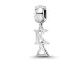 LogoArt 925 Sterling Silver Rhodium Plated Kappa Delta Vertical Letters on Bead
