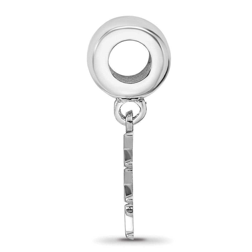 LogoArt 925 Sterling Silver Rhodium Plated Kappa Kappa Gamma Vertical Letter Bead