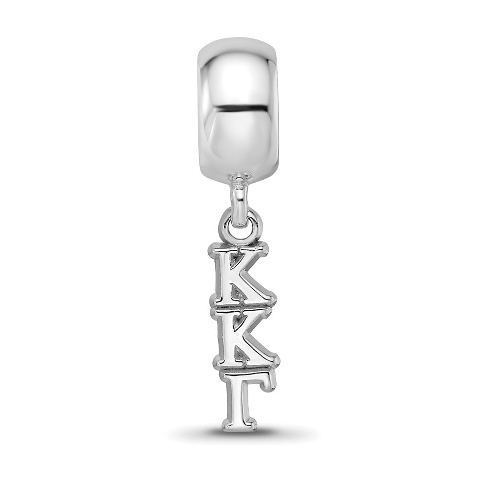LogoArt 925 Sterling Silver Rhodium Plated Kappa Kappa Gamma Vertical Letter Bead