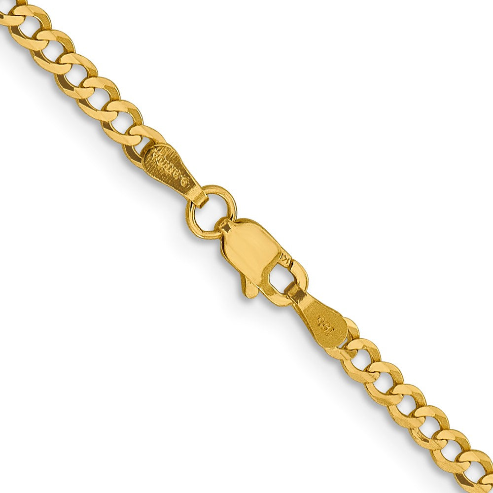 FJC Finejewelers 14 kt Yellow Gold Link Lightweight Flat Cuban Chain 22 Inches x 3.1 mm
