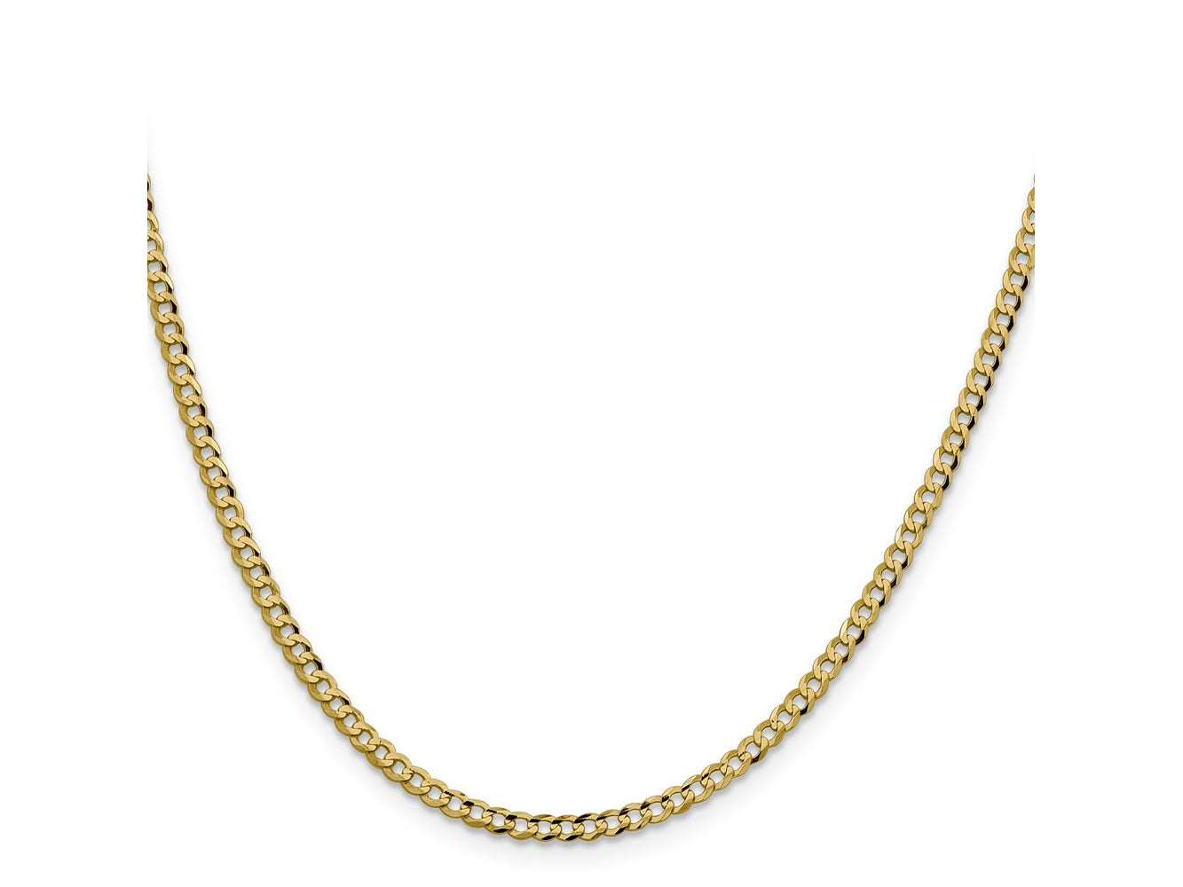 FJC Finejewelers 14 kt Yellow Gold Link Lightweight Flat Cuban Chain 22 Inches x 3.1 mm