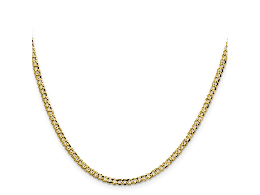 FJC Finejewelers 14 kt Yellow Gold Curb Lightweight Flat Cuban Chain 26 Inches x 3.1 mm