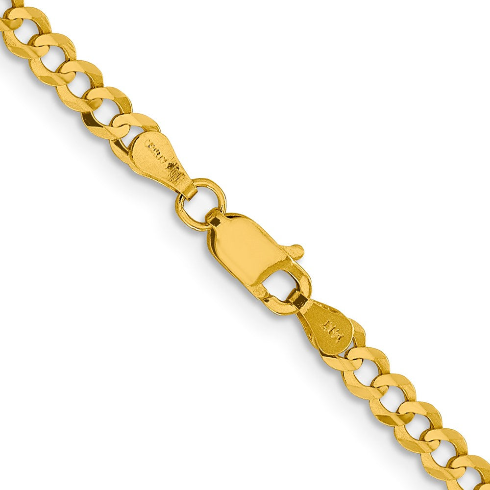 FJC Finejewelers 14 kt Yellow Gold Curb Lightweight Flat Cuban Chain 22 Inches x 3.7 mm
