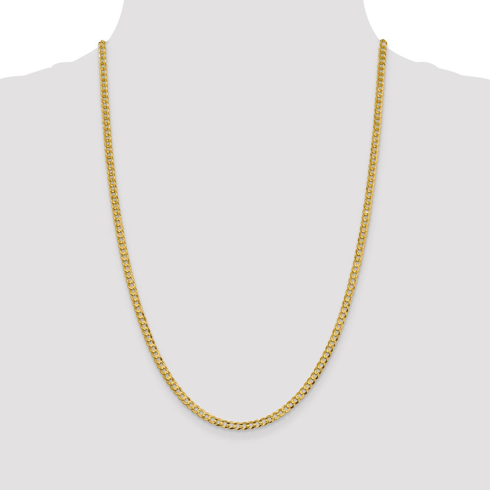 FJC Finejewelers 14 kt Yellow Gold Curb Lightweight Flat Cuban Chain 26 Inches x 3.7 mm