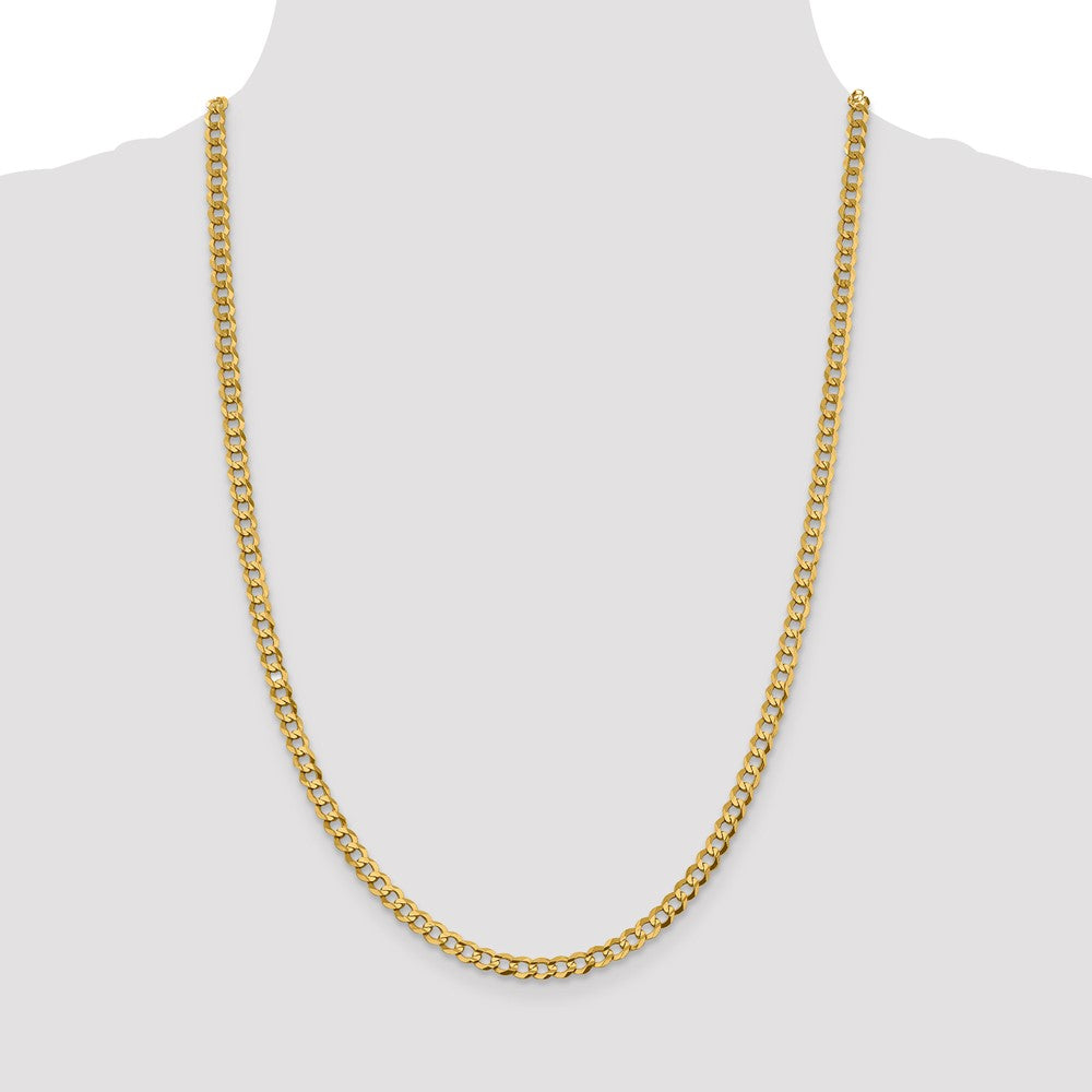 FJC Finejewelers 14 kt Yellow Gold Curb Lightweight Flat Cuban Chain 26 Inches x 4.7 mm