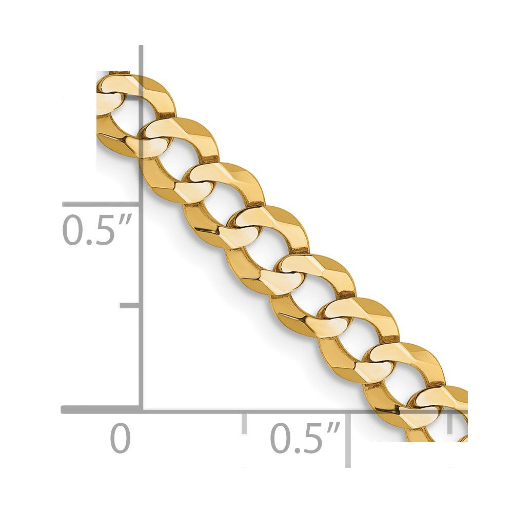 FJC Finejewelers 14 kt Yellow Gold Curb Lightweight Flat Cuban Chain 26 Inches x 4.7 mm