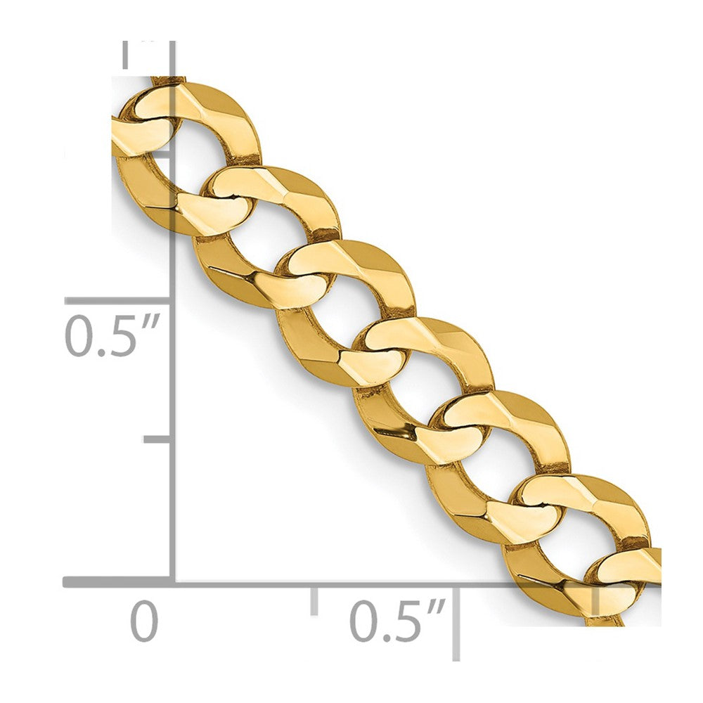 FJC Finejewelers 14 kt Yellow Gold Curb Lightweight Flat Cuban Chain Bracelet 9 Inches x 7.2 mm