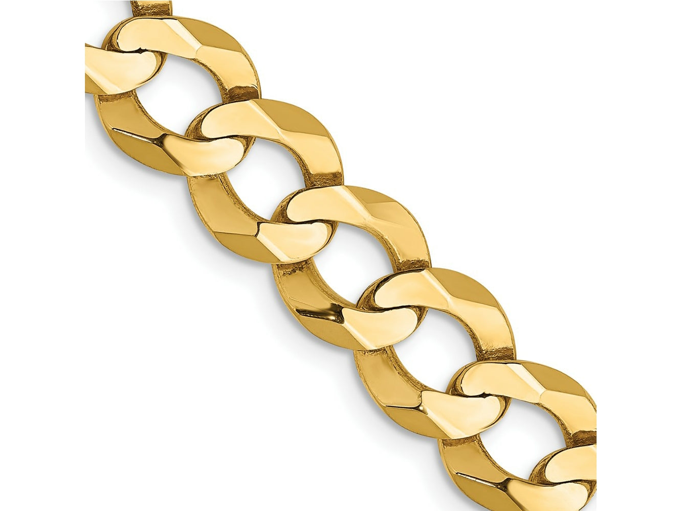 FJC Finejewelers 14 kt Yellow Gold Curb Lightweight Flat Cuban Chain Bracelet 9 Inches x 8.3 mm