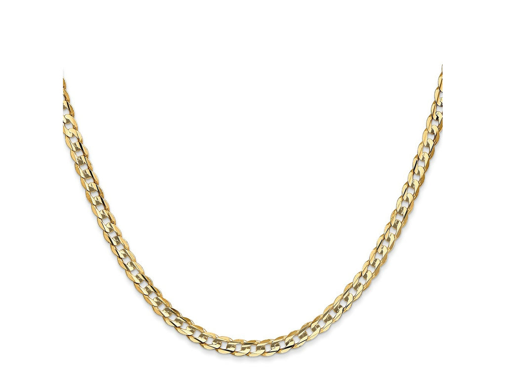 FJC Finejewelers 14 kt Yellow Gold Open Concave Curb Chain 28 Inches x 3.8 mm