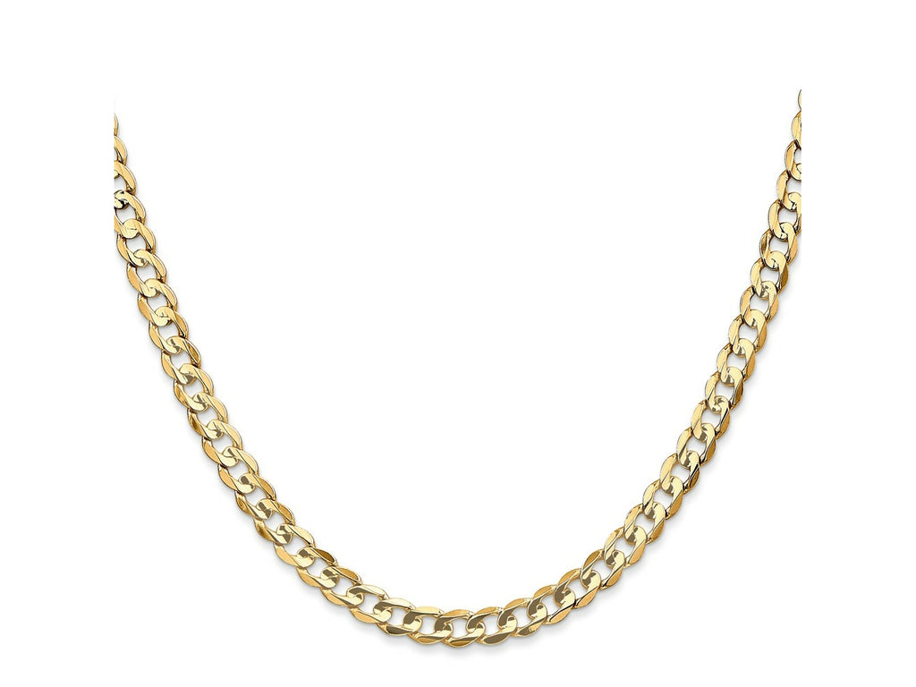 FJC Finejewelers 14 kt Yellow Gold Open Concave Curb Chain 28 Inches x 4.5 mm