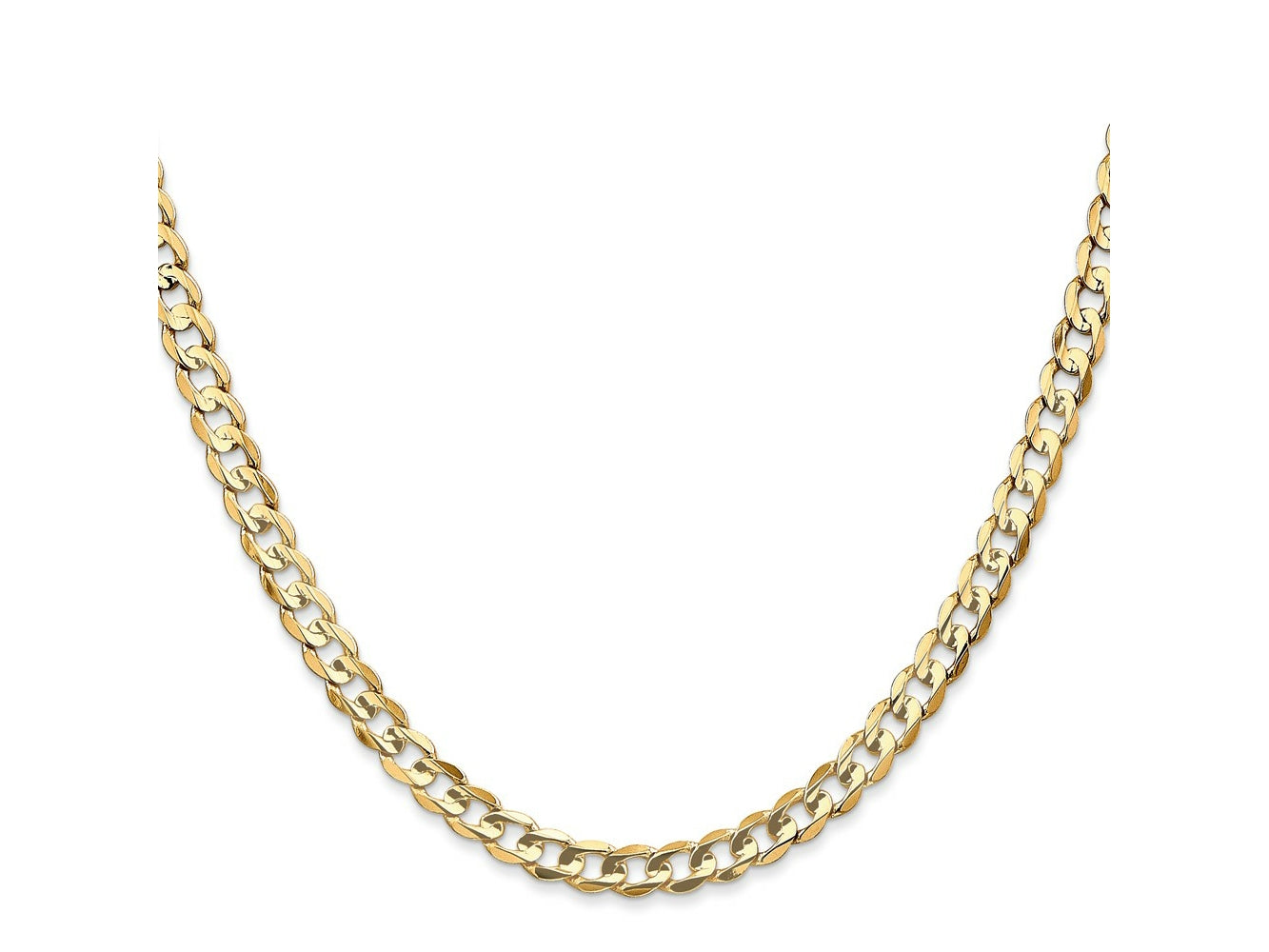 FJC Finejewelers 14 kt Yellow Gold Open Concave Curb Chain 28 Inches x 4.5 mm