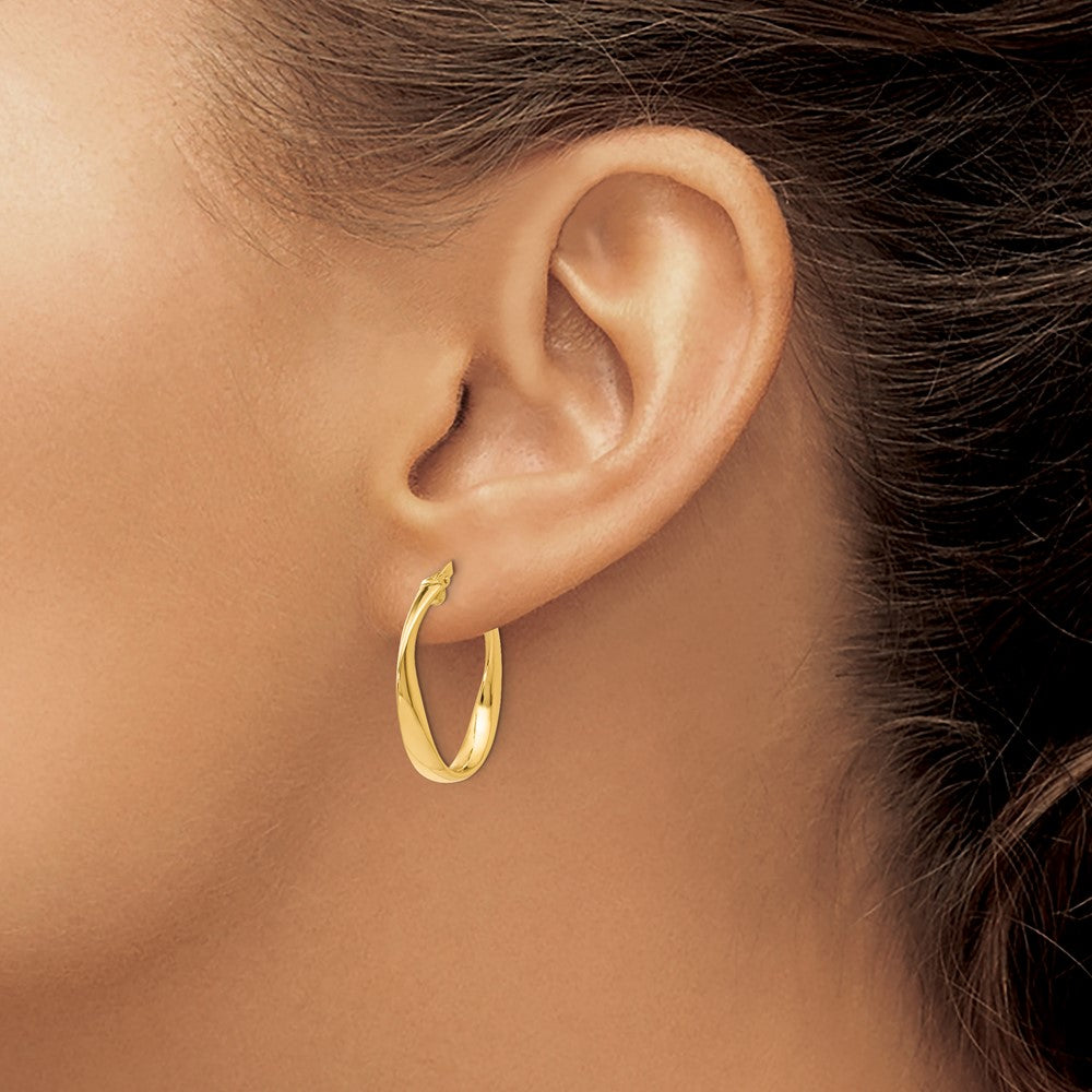 FJC Finejewelers 14 kt Yellow Gold Polished Hoop Earrings 24 mm x 21 mm