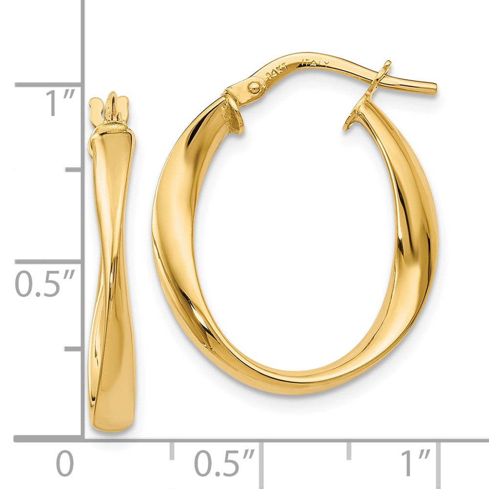 FJC Finejewelers 14 kt Yellow Gold Polished Hoop Earrings 24 mm x 21 mm