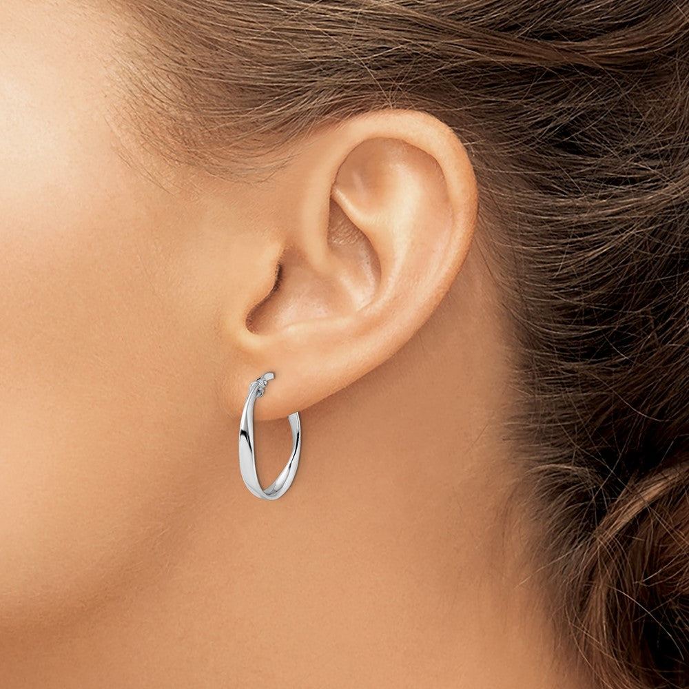 FJC Finejewelers 14 kt White Gold Hoops Polished Hoop Earrings 25 mm x 21 mm