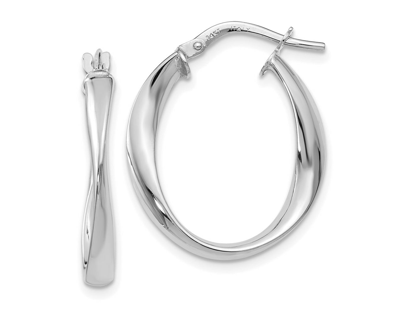 FJC Finejewelers 14 kt White Gold Hoops Polished Hoop Earrings 25 mm x 21 mm