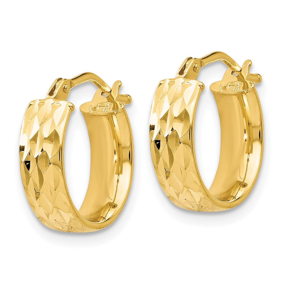 FJC Finejewelers 14 kt Yellow Gold Polished and Bright Cut Hoop Earrings 14 mm x 14 mm