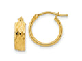 FJC Finejewelers 14 kt Yellow Gold Polished and Bright Cut Hoop Earrings 14 mm x 14 mm