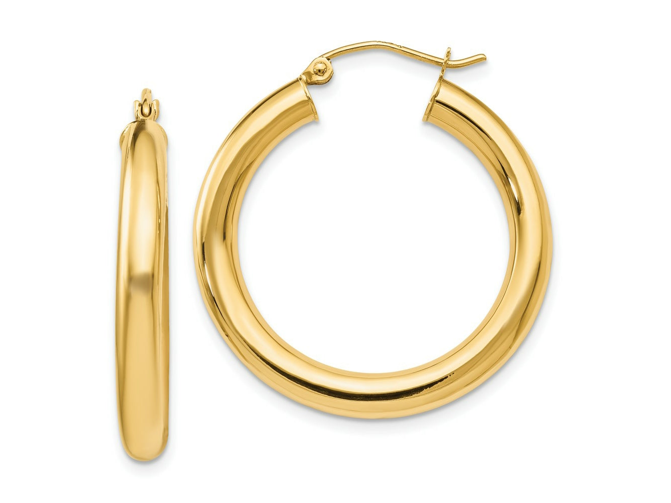 FJC Finejewelers 14 kt Yellow Gold Polished Lightweight Hoop Earrings 31 mm x 29 mm