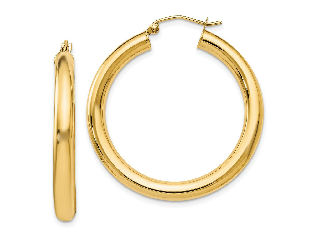 FJC Finejewelers 14 kt Yellow Gold Polished Lightweight Hoop Earrings 37 mm x 35 mm