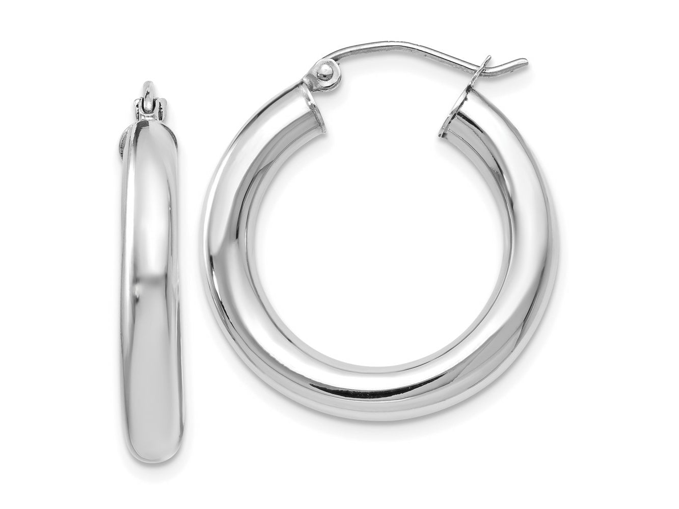 FJC Finejewelers 14 kt White Gold Hoops Polished Lightweight Hoop Earrings 26 mm x 24 mm
