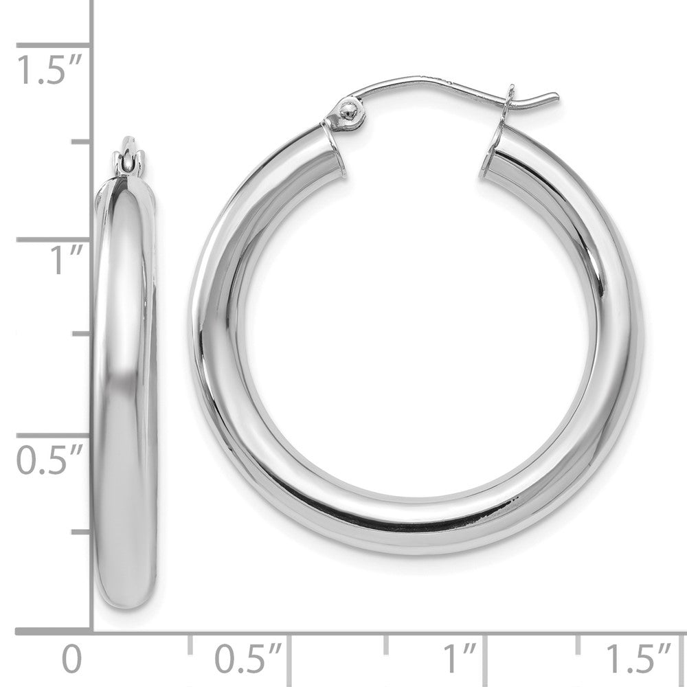 FJC Finejewelers 14 kt White Gold Hoops Polished Lightweight Hoop Earrings 31 mm x 29 mm