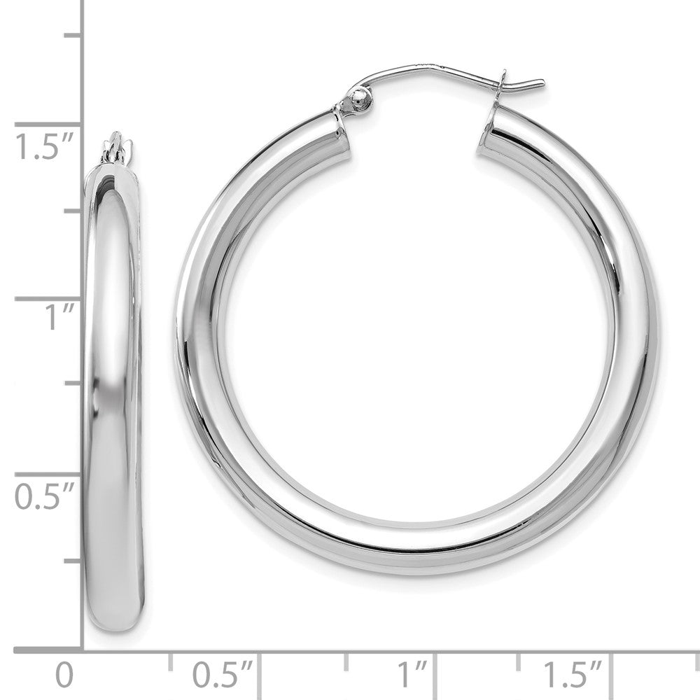 FJC Finejewelers 14 kt White Gold Hoops Polished Lightweight Hoop Earrings 37 mm x 35 mm