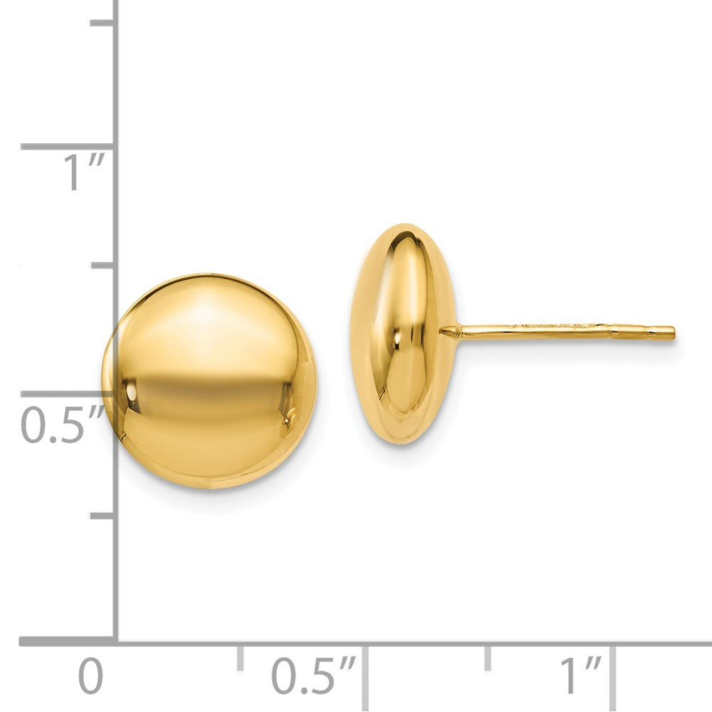 FJC Finejewelers 14 kt Yellow Gold Polished Button Post Earrings 11 mm x 11 mm