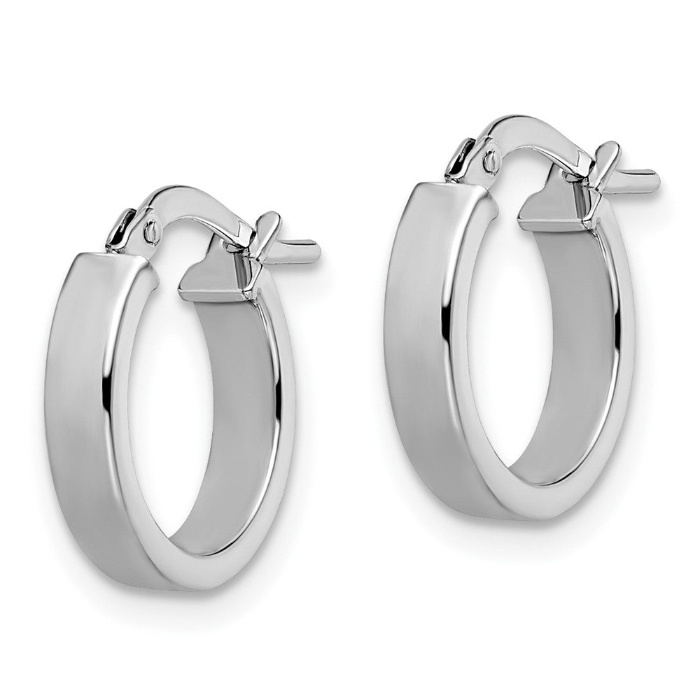 FJC Finejewelers 14 kt White Gold Hoops Polished Hoop Earrings 15 mm x 13 mm