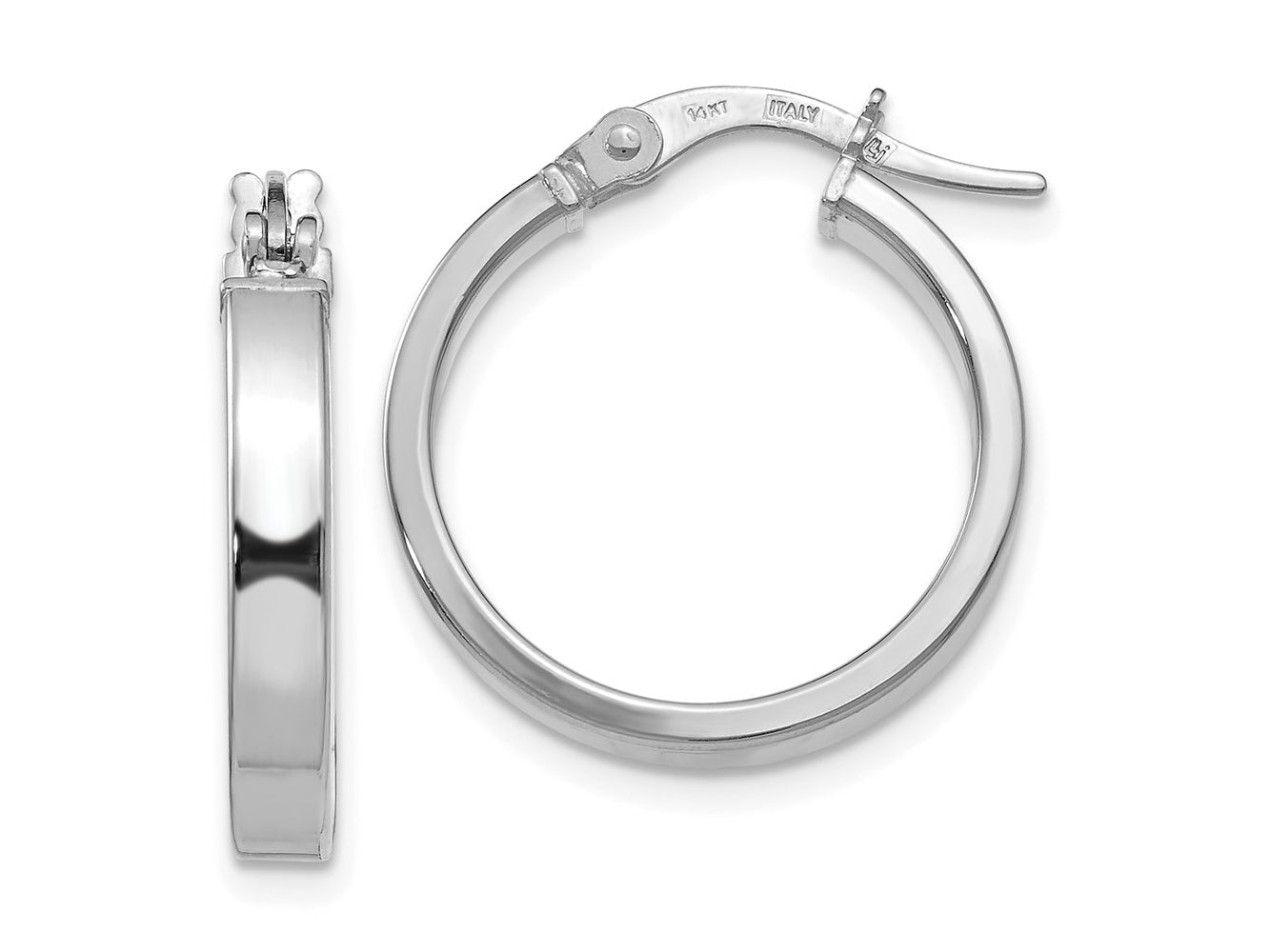 FJC Finejewelers 14 kt White Gold Hoops Polished Hoop Earrings 19 mm x 18 mm